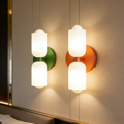 Wandlamp Dubbel Retro Frans Glas E14 Goud Slaapkamer Gang Badkamer Woonkamer Vintage