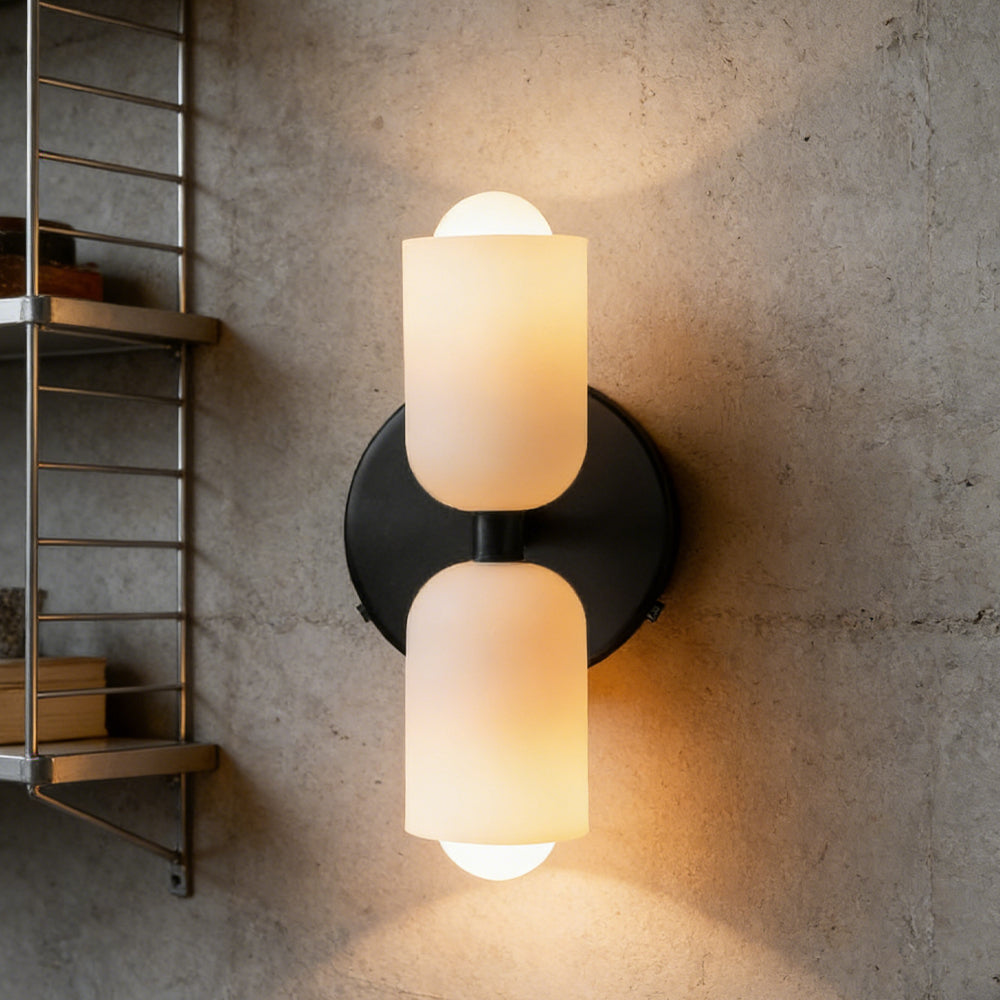 Wandlamp Dubbel Retro Frans Glas E14 Goud Slaapkamer Gang Badkamer Woonkamer Vintage