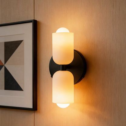 Wandlamp Dubbel Retro Frans Glas E14 Goud Slaapkamer Gang Badkamer Woonkamer Vintage