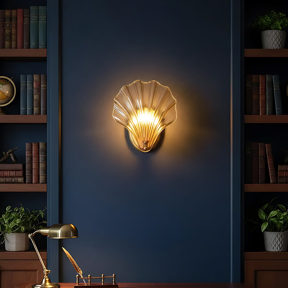 Wandlamp Schelp Glas Metaal LED Kust Luxe Slaapkamer Hal Badkamer Modern