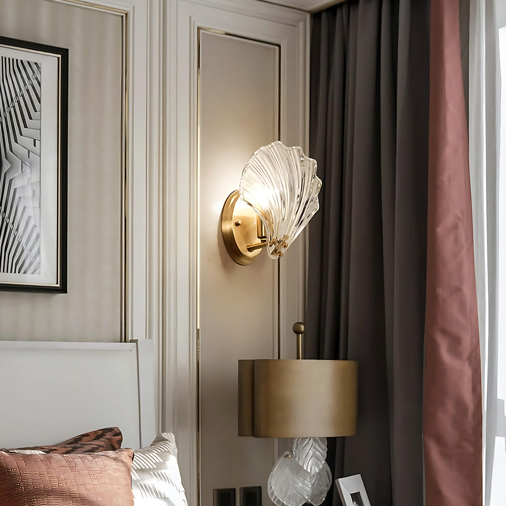 Wandlamp Schelp Glas Metaal LED Kust Luxe Slaapkamer Hal Badkamer Modern
