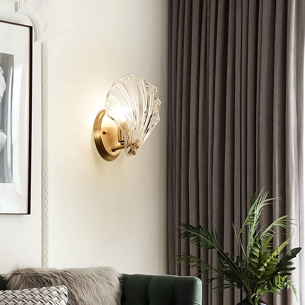 Wandlamp Schelp Glas Metaal LED Kust Luxe Slaapkamer Hal Badkamer Modern