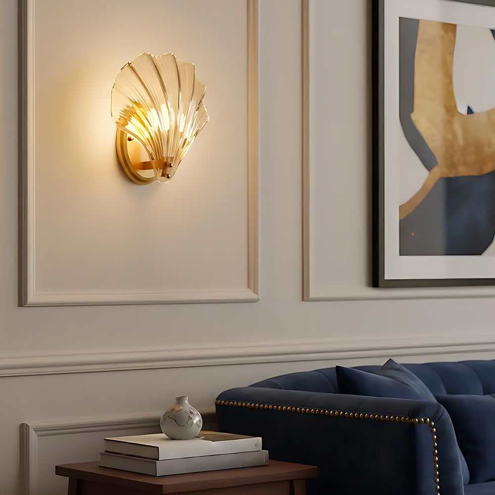 Wandlamp Schelp Glas Metaal LED Kust Luxe Slaapkamer Hal Badkamer Modern
