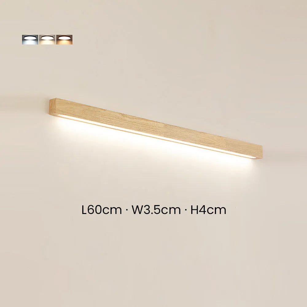 Houten Wandlamp met Spiegel LED Badkamer Slaapkamer Keuken Rond Acrylic