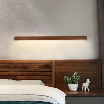 Houten Wandlamp met Spiegel LED Badkamer Slaapkamer Keuken Rond Acrylic