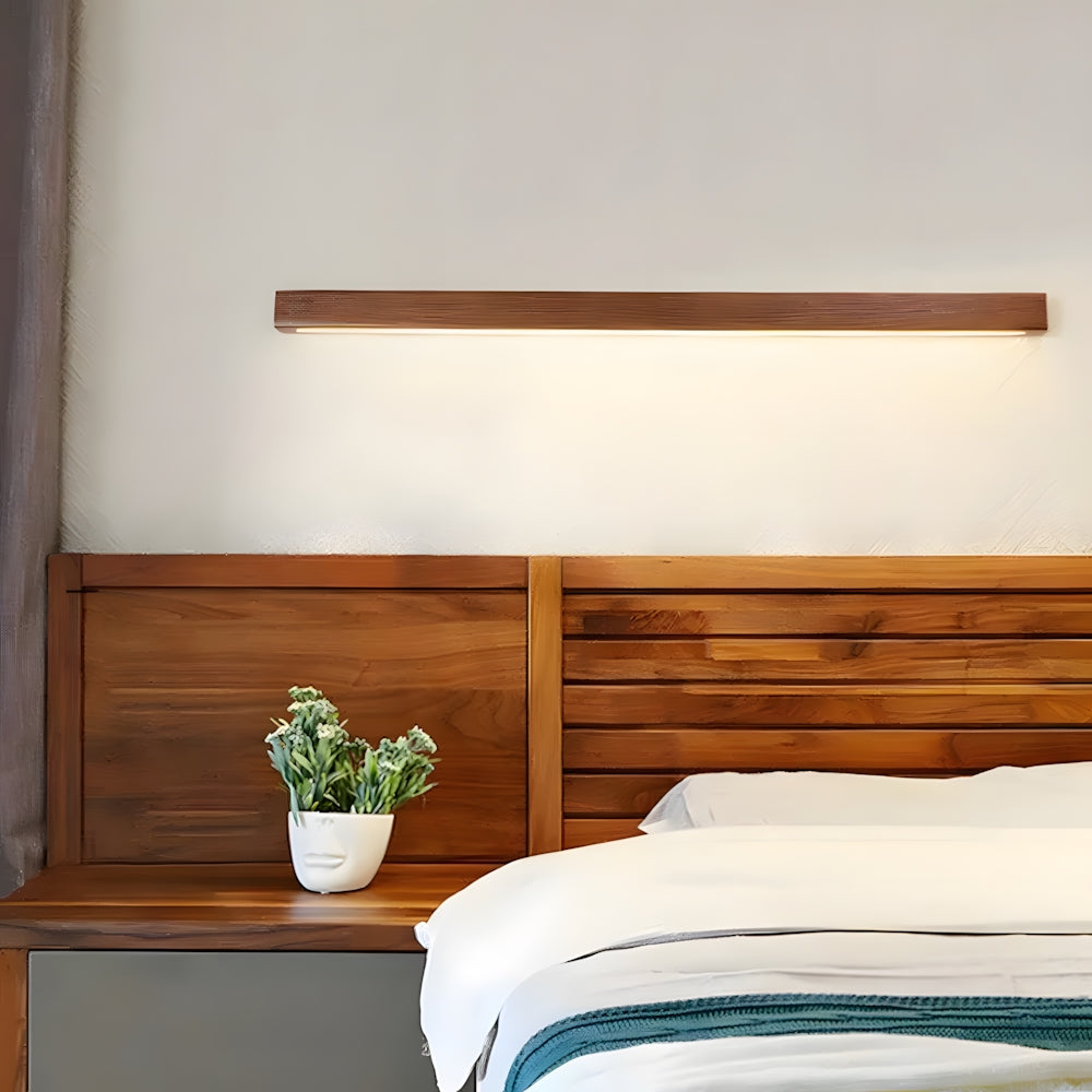 Houten Wandlamp met Spiegel LED Badkamer Slaapkamer Keuken Rond Acrylic