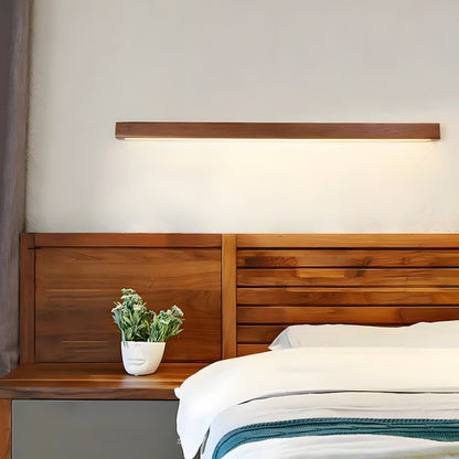 Houten Wandlamp met Spiegel LED Badkamer Slaapkamer Keuken Rond Acrylic