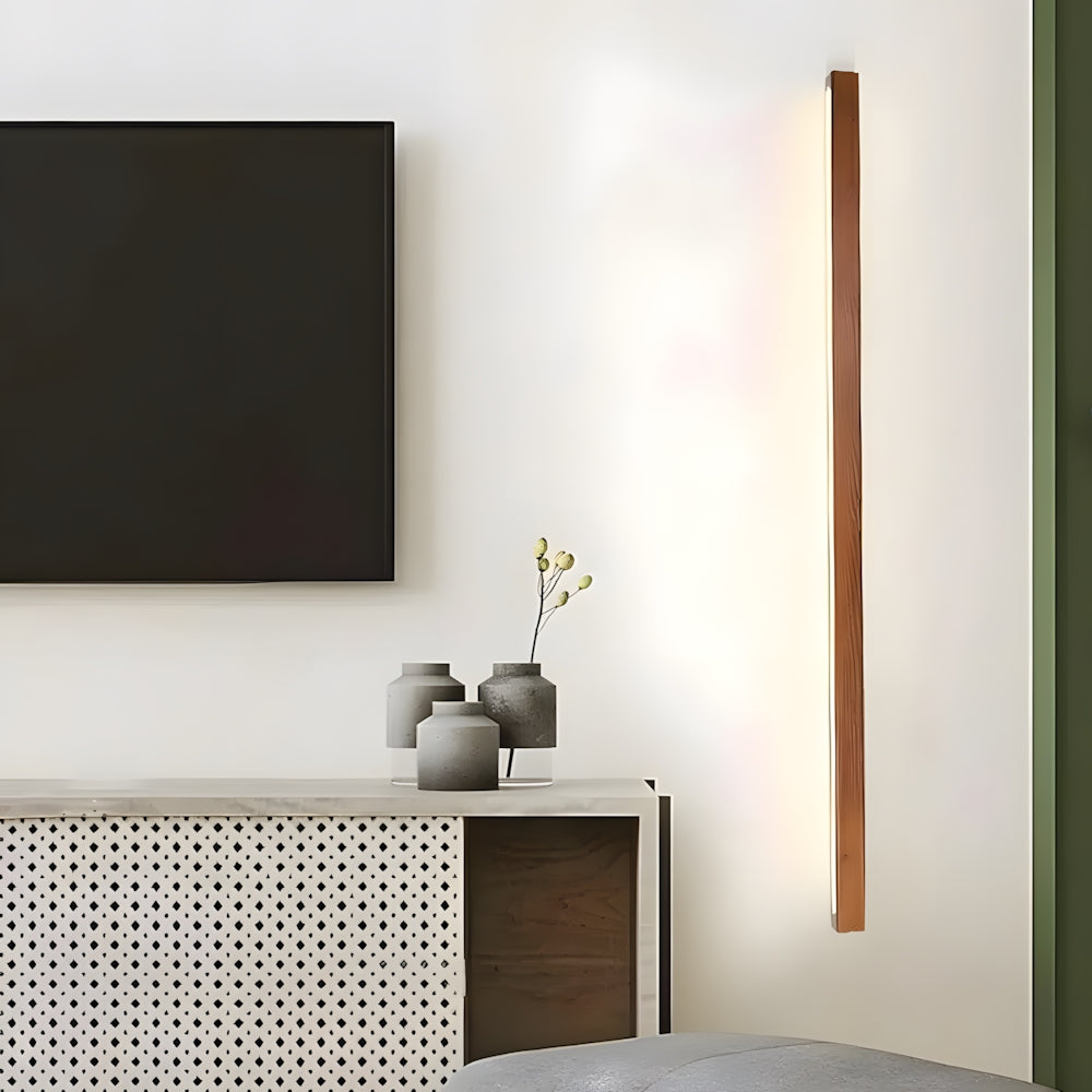 Houten Wandlamp met Spiegel LED Badkamer Slaapkamer Keuken Rond Acrylic