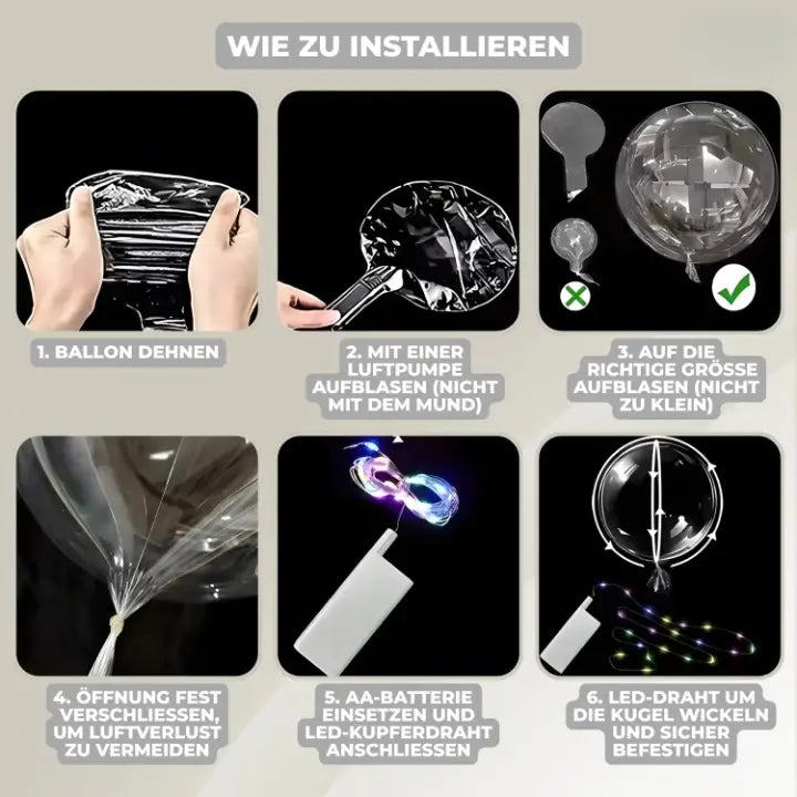 LED Ballonverlichting met Warm Wit Licht voor Sfeervolle Decoratie
