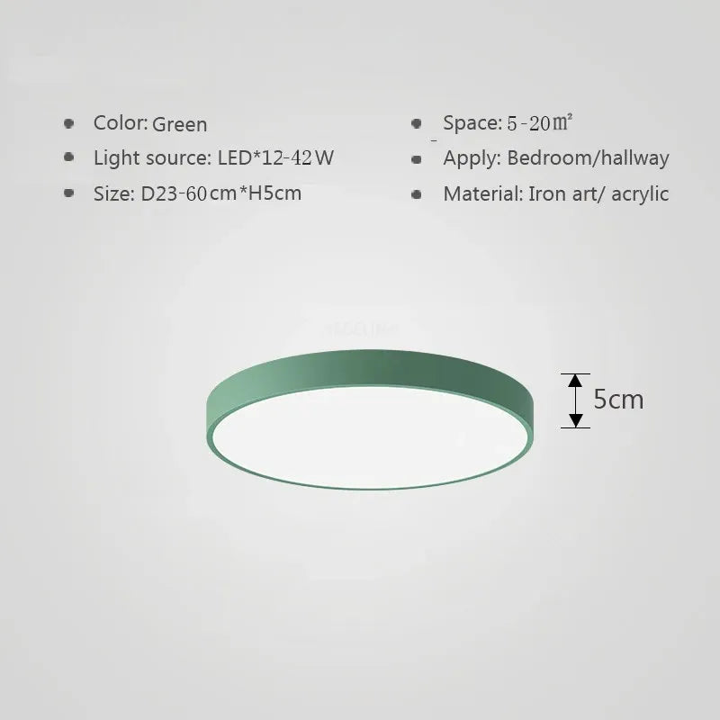 Kleurrijke Plafondlamp Rond LED Ultradun Design voor Woonkamer Slaapkamer Studeerkamer Gang Modern Interieur Verlichting Scandinavisch