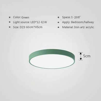 Kleurrijke Plafondlamp Rond LED Ultradun Design voor Woonkamer Slaapkamer Studeerkamer Gang Modern Interieur Verlichting Scandinavisch