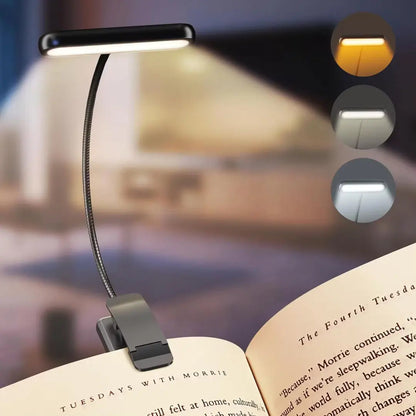 Flexibele LED Klemlamp met Instelbare Helderheid en Kleurtemperatuur – Oplaadbaar Leeslampje voor Bed, Bureau en Boekenplank