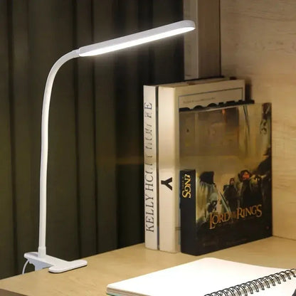 LED Klemlamp met Zwanenhals en Dimfunctie – 3 Lichtkleuren en 10 Helderheidsniveaus – Flexibele USB Bureaulamp voor Lezen en Werken