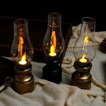 LED Lantaarn met Flikkereffect Zwart Wit Brons Batterij Warm Sfeerlicht Sfeerverlichting Vuurloos Veilig Compact Vintage Tafellamp Decoratie Slaapkamer Woonkamer Terras