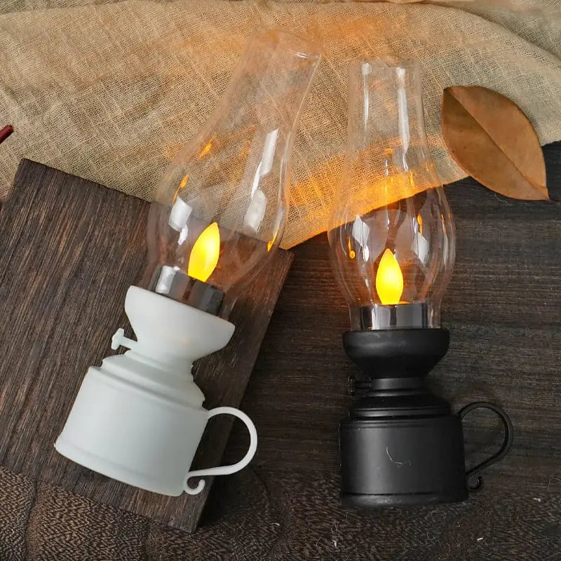 LED Lantaarn met Flikkereffect Zwart Wit Brons Batterij Warm Sfeerlicht Sfeerverlichting Vuurloos Veilig Compact Vintage Tafellamp Decoratie Slaapkamer Woonkamer Terras