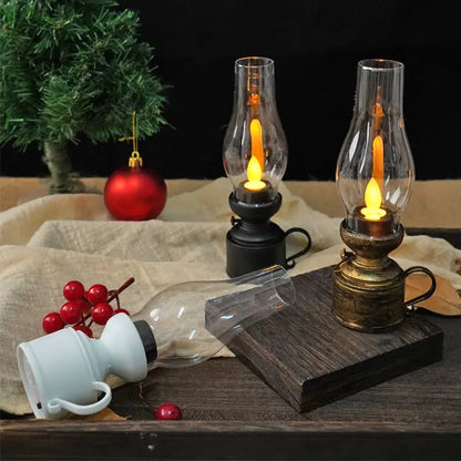 LED Lantaarn met Flikkereffect Zwart Wit Brons Batterij Warm Sfeerlicht Sfeerverlichting Vuurloos Veilig Compact Vintage Tafellamp Decoratie Slaapkamer Woonkamer Terras