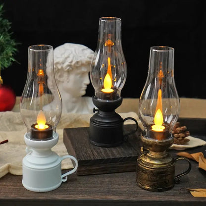 LED Lantaarn met Flikkereffect Zwart Wit Brons Batterij Warm Sfeerlicht Sfeerverlichting Vuurloos Veilig Compact Vintage Tafellamp Decoratie Slaapkamer Woonkamer Terras