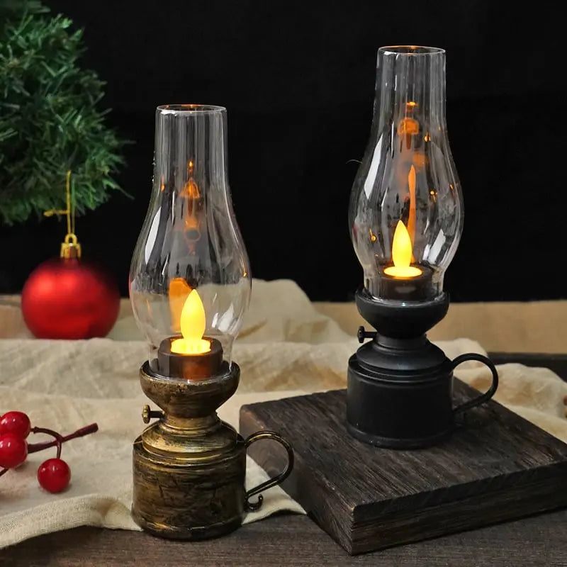 LED Lantaarn met Flikkereffect Zwart Wit Brons Batterij Warm Sfeerlicht Sfeerverlichting Vuurloos Veilig Compact Vintage Tafellamp Decoratie Slaapkamer Woonkamer Terras