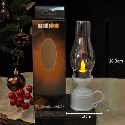 LED Lantaarn met Flikkereffect Zwart Wit Brons Batterij Warm Sfeerlicht Sfeerverlichting Vuurloos Veilig Compact Vintage Tafellamp Decoratie Slaapkamer Woonkamer Terras
