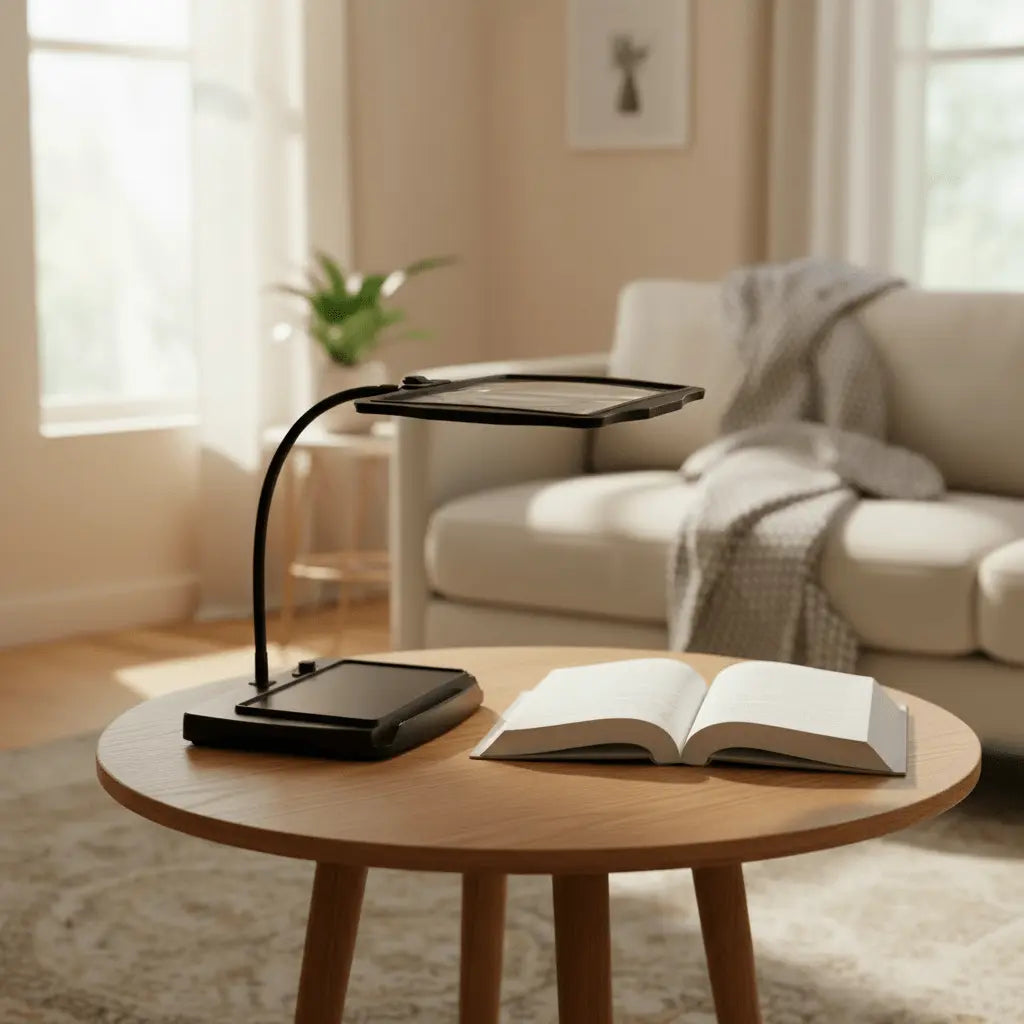 Bureaulamp met Vergrootglas en LED-Verlichting – Flexibele Zwanenhals voor Leeswerk en Hobby