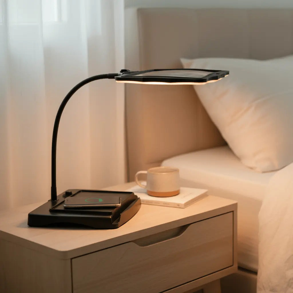 Bureaulamp met Vergrootglas en LED-Verlichting – Flexibele Zwanenhals voor Leeswerk en Hobby
