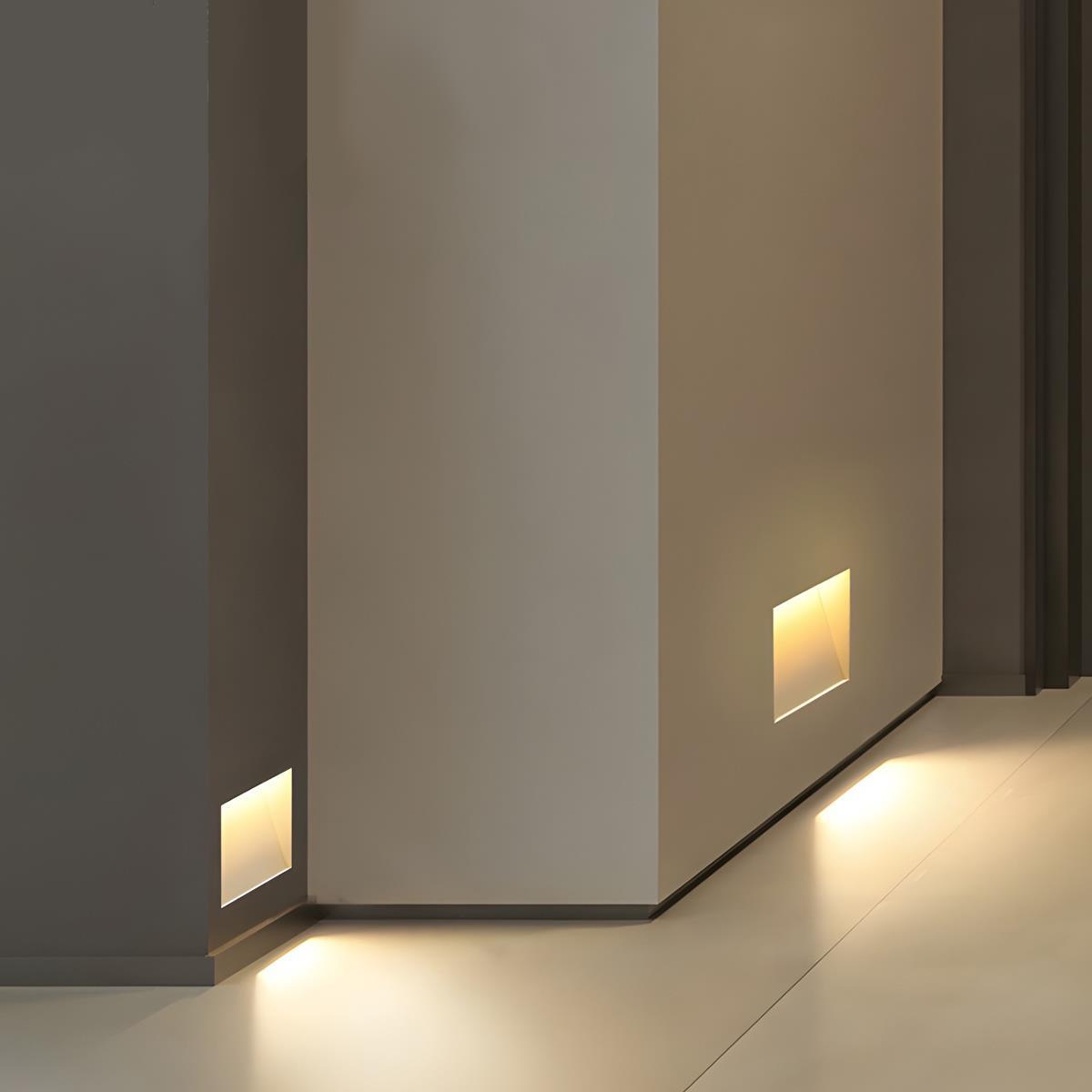Inbouwspot Schemersensor Gang LED Warmwit Bewegingsmelder Indirect Licht Rechthoekig Vierkant
