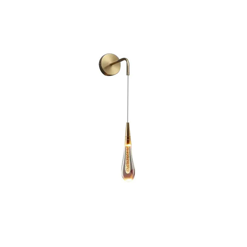 Glazen Druppelvormige Wandlamp LED met Metalen Montuur – Moderne Glas-Metaal Wandverlichting voor Slaapkamer, Woonkamer en Gang – Verstelbare Lichtkleur Warm Wit Neutraal Koel Wit