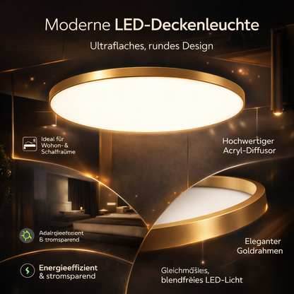 Ronde Plafondlamp Vlak Design LED Acryl Zwart Wit Goud Zilver Moderne Plafondverlichting Energiebesparend Woonkamer Slaapkamer
