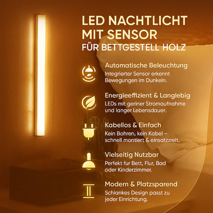 Bewegingssensor LED-Strip voor Bedframe 21-50cm Warm of Koel Wit