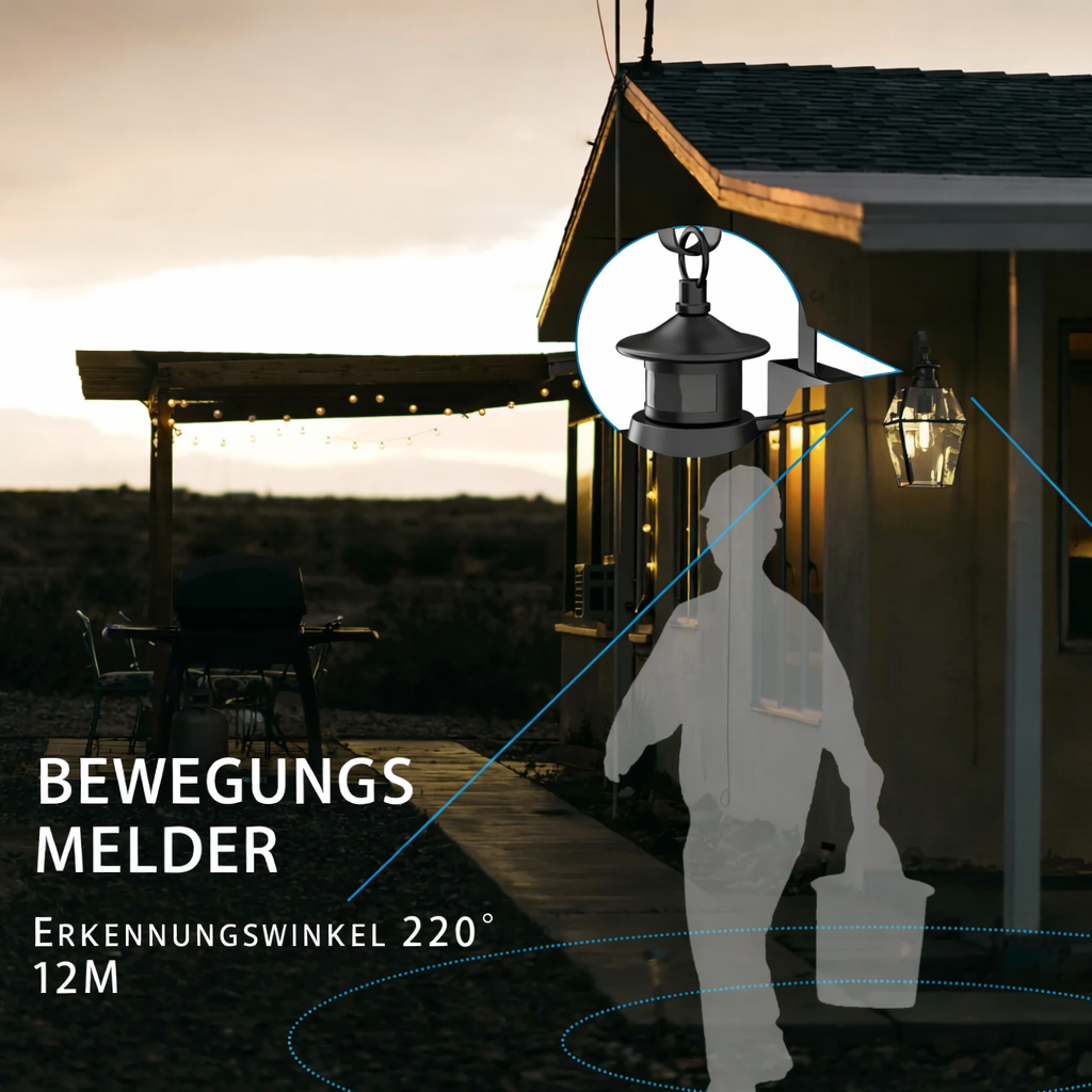 Buitenwandlamp Mattzwart Lantaarn E27 IP44 Weerbestendig Tuinverlichting Met Bewegingssensor Optioneel