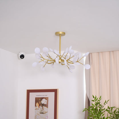 Hanglamp LED Metaal Goud Acryl Wit Woonkamer Eetkamer Moderne Designlamp Plafondlamp Organisch Lichtarmatuur