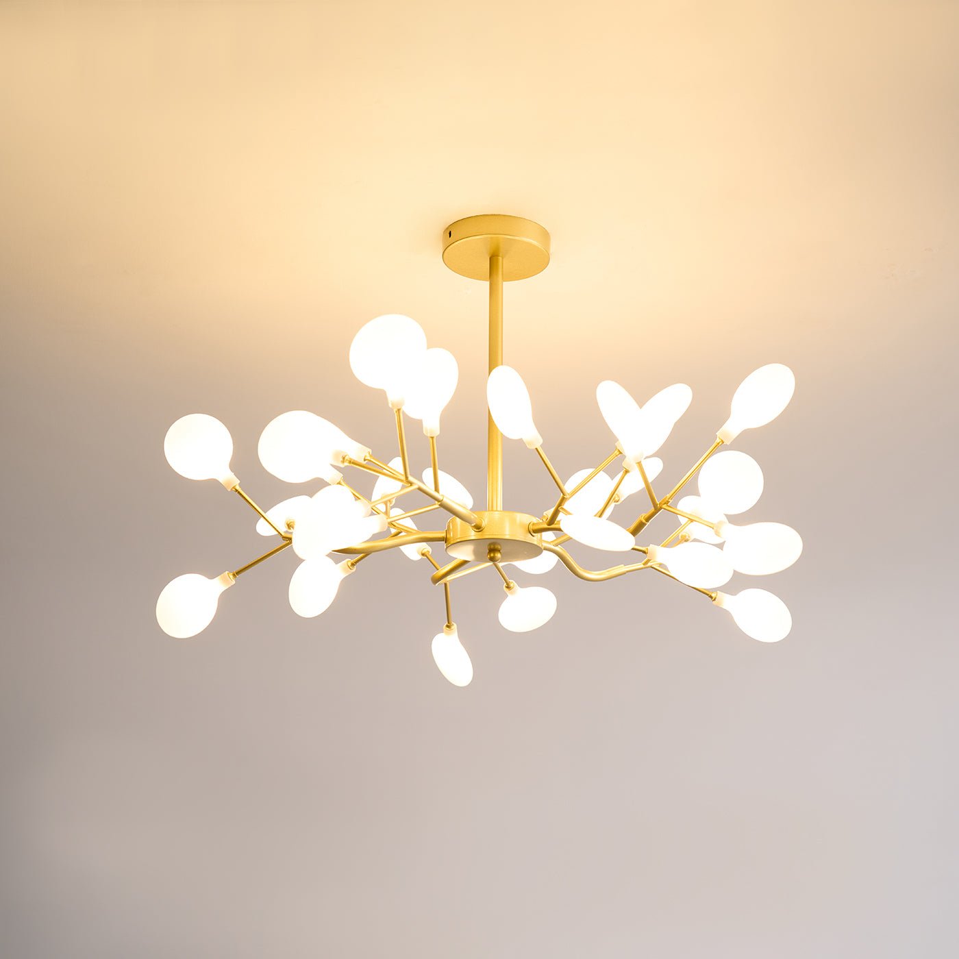 Hanglamp LED Metaal Goud Acryl Wit Woonkamer Eetkamer Moderne Designlamp Plafondlamp Organisch Lichtarmatuur
