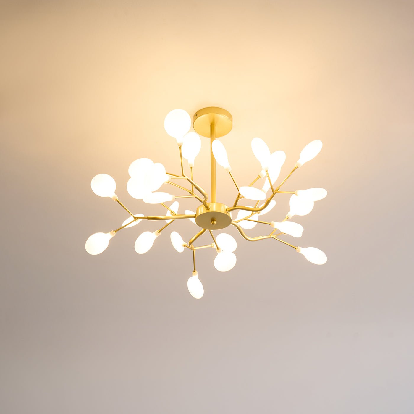Hanglamp LED Metaal Goud Acryl Wit Woonkamer Eetkamer Moderne Designlamp Plafondlamp Organisch Lichtarmatuur