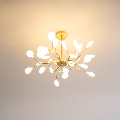 Hanglamp LED Metaal Goud Acryl Wit Woonkamer Eetkamer Moderne Designlamp Plafondlamp Organisch Lichtarmatuur