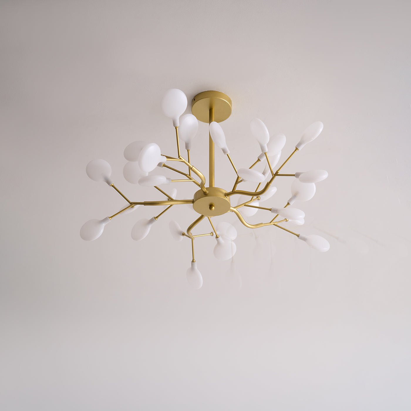 Hanglamp LED Metaal Goud Acryl Wit Woonkamer Eetkamer Moderne Designlamp Plafondlamp Organisch Lichtarmatuur