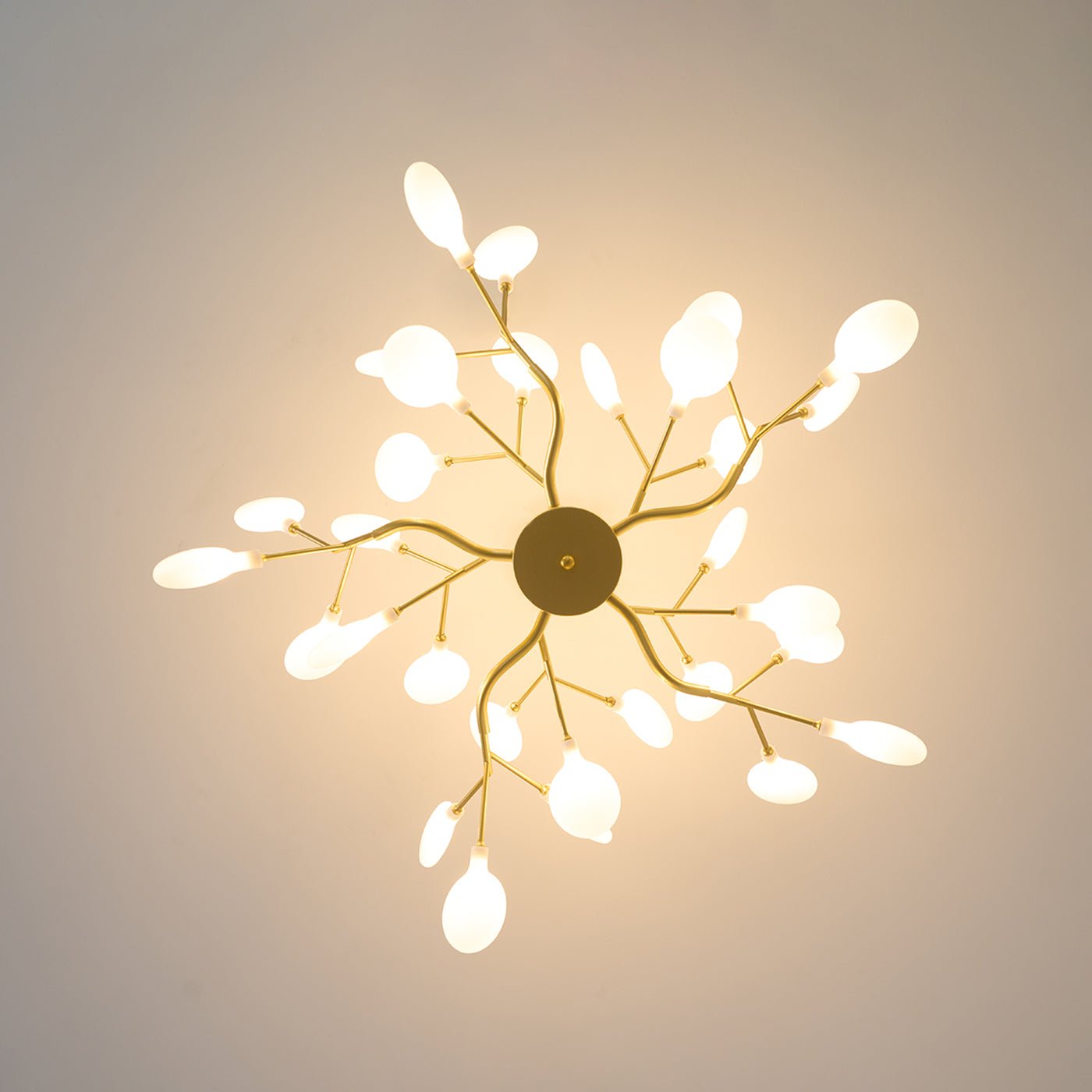 Hanglamp LED Metaal Goud Acryl Wit Woonkamer Eetkamer Moderne Designlamp Plafondlamp Organisch Lichtarmatuur