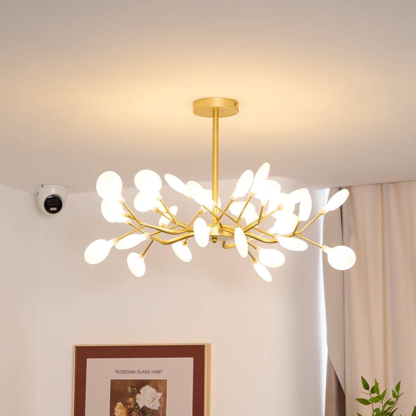 Hanglamp LED Metaal Goud Acryl Wit Woonkamer Eetkamer Moderne Designlamp Plafondlamp Organisch Lichtarmatuur