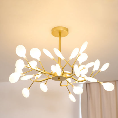 Hanglamp LED Metaal Goud Acryl Wit Woonkamer Eetkamer Moderne Designlamp Plafondlamp Organisch Lichtarmatuur