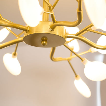 Hanglamp LED Metaal Goud Acryl Wit Woonkamer Eetkamer Moderne Designlamp Plafondlamp Organisch Lichtarmatuur