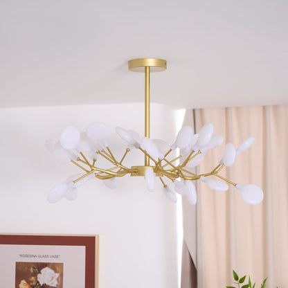 Hanglamp LED Metaal Goud Acryl Wit Woonkamer Eetkamer Moderne Designlamp Plafondlamp Organisch Lichtarmatuur
