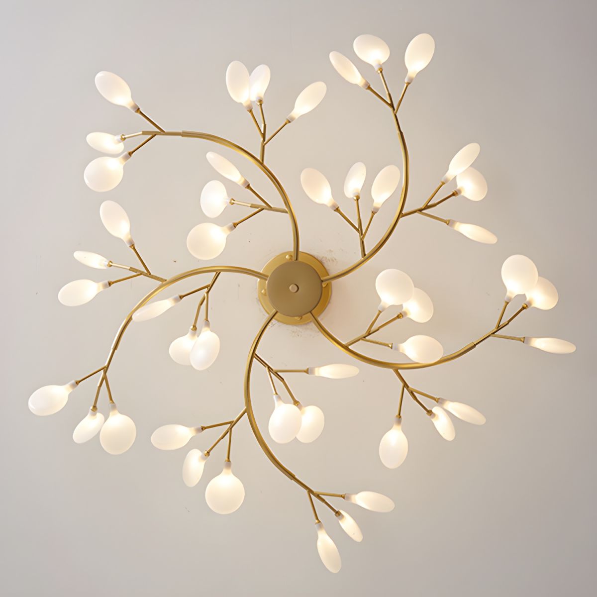 Hanglamp LED Metaal Goud Acryl Wit Woonkamer Eetkamer Moderne Designlamp Plafondlamp Organisch Lichtarmatuur