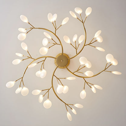 Hanglamp LED Metaal Goud Acryl Wit Woonkamer Eetkamer Moderne Designlamp Plafondlamp Organisch Lichtarmatuur