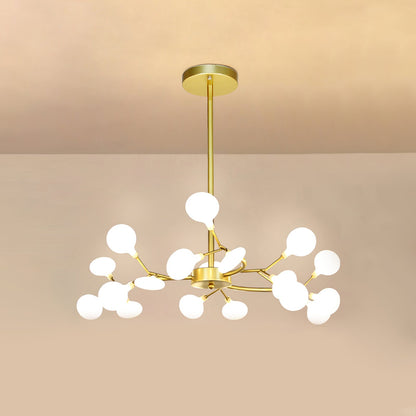 Hanglamp LED Metaal Goud Acryl Wit Woonkamer Eetkamer Moderne Designlamp Plafondlamp Organisch Lichtarmatuur
