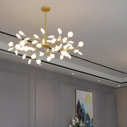 Hanglamp LED Metaal Goud Acryl Wit Woonkamer Eetkamer Moderne Designlamp Plafondlamp Organisch Lichtarmatuur