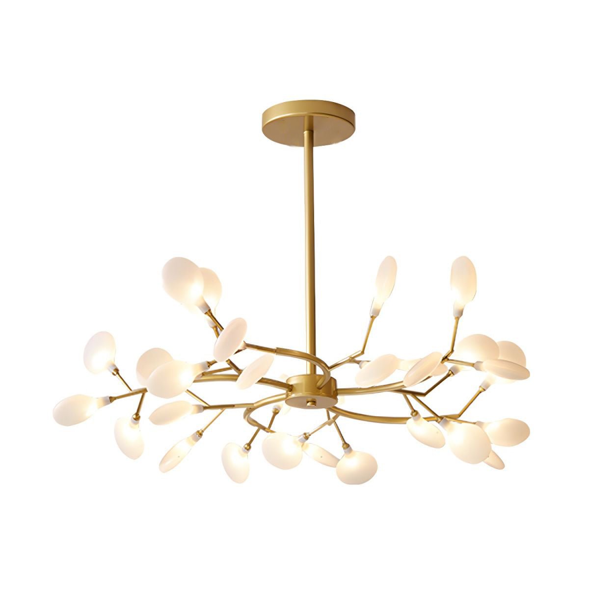 Hanglamp LED Metaal Goud Acryl Wit Woonkamer Eetkamer Moderne Designlamp Plafondlamp Organisch Lichtarmatuur