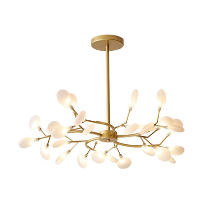 Hanglamp LED Metaal Goud Acryl Wit Woonkamer Eetkamer Moderne Designlamp Plafondlamp Organisch Lichtarmatuur