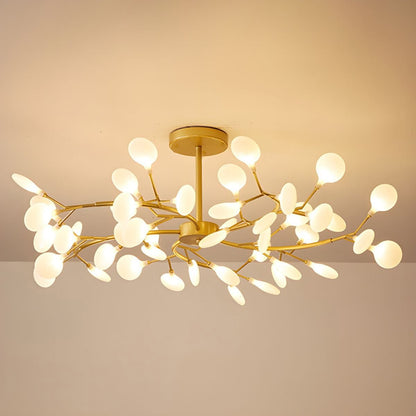 Hanglamp LED Metaal Goud Acryl Wit Woonkamer Eetkamer Moderne Designlamp Plafondlamp Organisch Lichtarmatuur