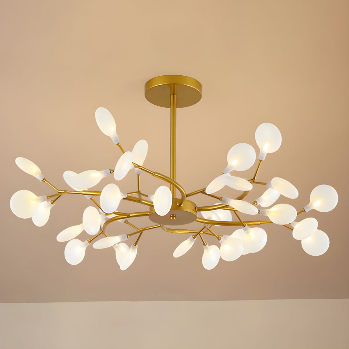 Hanglamp LED Metaal Goud Acryl Wit Woonkamer Eetkamer Moderne Designlamp Plafondlamp Organisch Lichtarmatuur