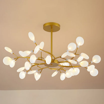 Hanglamp LED Metaal Goud Acryl Wit Woonkamer Eetkamer Moderne Designlamp Plafondlamp Organisch Lichtarmatuur