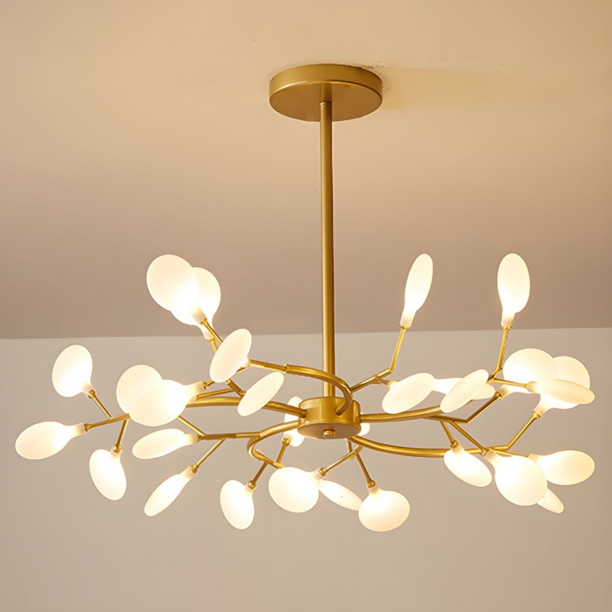 Hanglamp LED Metaal Goud Acryl Wit Woonkamer Eetkamer Moderne Designlamp Plafondlamp Organisch Lichtarmatuur
